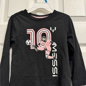 Messi Black and Pink Graphic Long Sleeve Tee for Kids